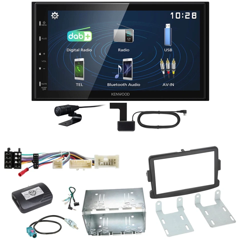 Kenwood DMX129DAB DAB+ Bluetooth USB Einbauset für Dacia Duster Lodgy Logan - Bild 1 von 1