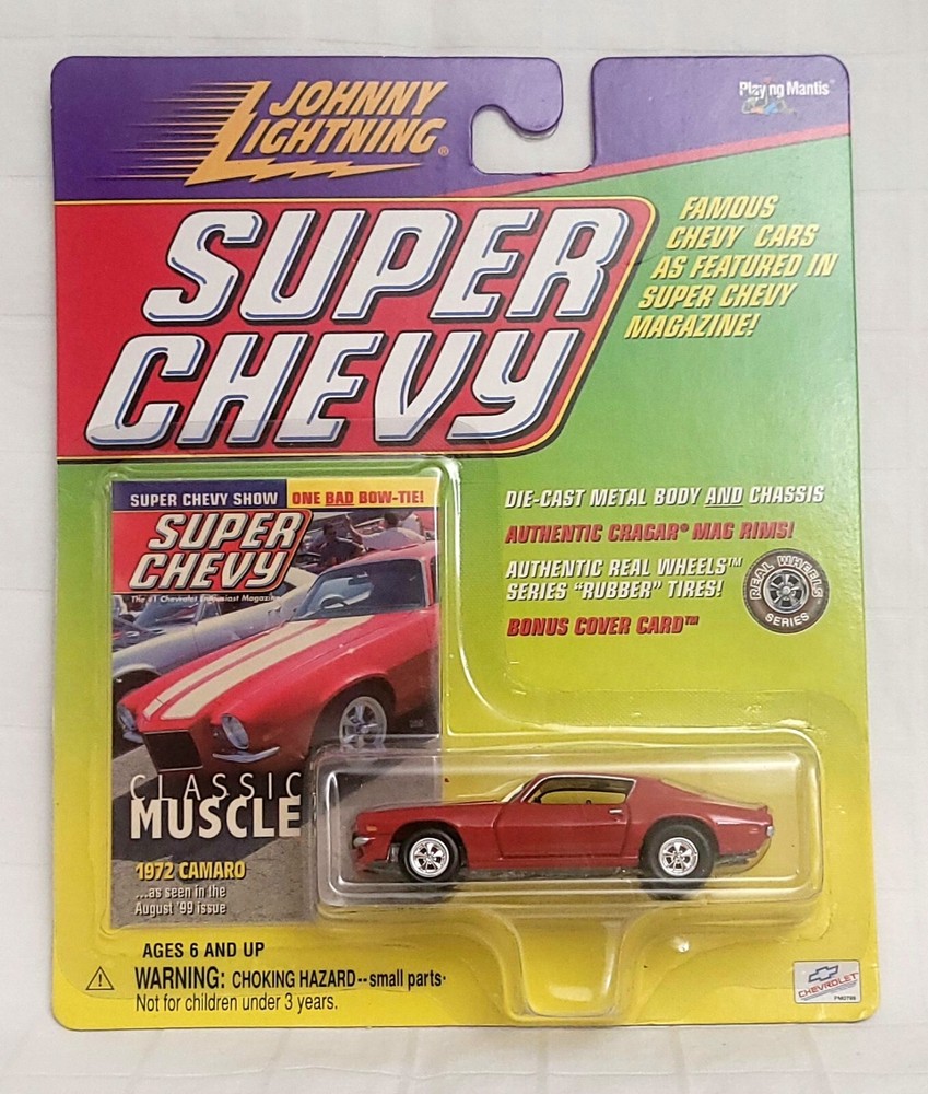 Vtg 1999 JOHNNY LIGHTNING SUPER CHEVY Red 1972 Camaro. Classic Muscle. New. MOC