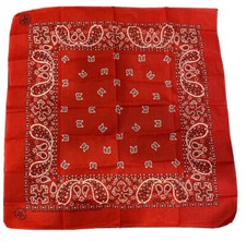 Vintage Marlboro Miles Red Bandana 21" x 21.5โ red White Made In USA With Pride