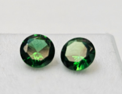 Green Colombian Emerald Pair of 3Ct Round Cut EGL Certified Loose Gemstone