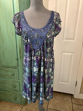 LIVE AND LET LIVE, STRETCHY, CAP SLEEVE, EMBROIDERED LACE, SHIFT DRESS, SMALL