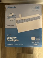 500 10 Security White Envelopes - GUMMED Seal, Windowless Design, Premium Securi
