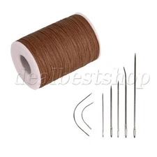 2x Brown Waxed Polyester Thread Necklace Cords 0.5mm Craft Round Thread Wire