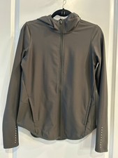 Old Navy Active Fitted Hoodie Zip Up Jacket Go-Dry Size M Olive Green
