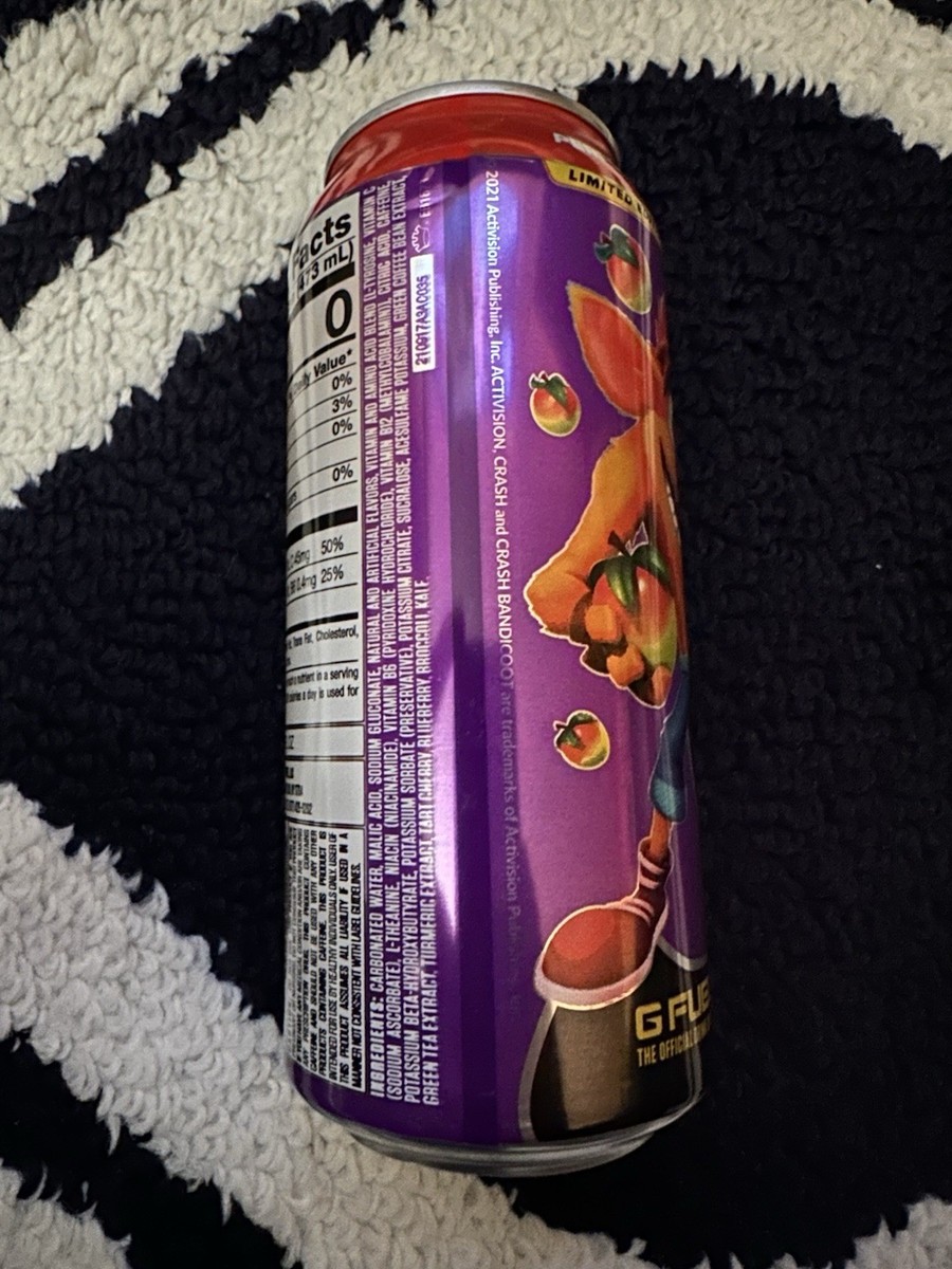 2 Cans WUMPA Fruit G Fuel 16oz. Crash Bandicoot 4 Limited Edition