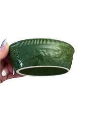 Vtg Homer Laughlin Oven Serve Ware Casserole Oval Baker Dish Green USA Made 6"