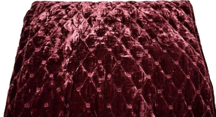 Cobertor acolchado de terciopelo Martha Stewart "Diamond Tufted", KING, Oporto/Vino, Nuevo con etiquetas Foto 4 de 4