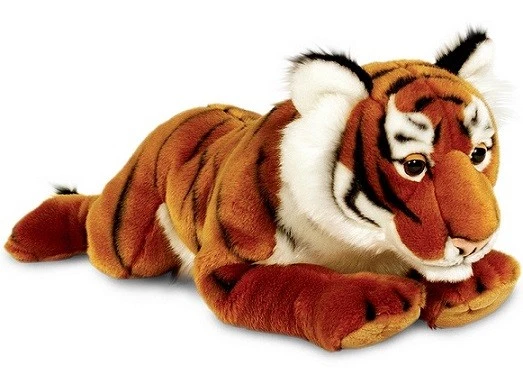 Peluche tigre roux couché 100cm - Photo 1/1
