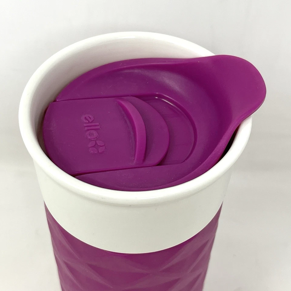 Ello Ogden  Travel Mug Thermal Tumbler Magenta Purple Pink Ceramic Silicon 16 oz - Image 3 of 4
