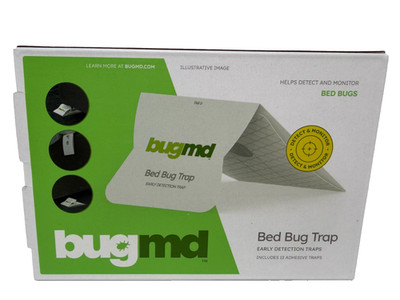 BugMD Bed Bug Traps 12 Adhesive Traps Bed Bug Prevention Early Detection NEW