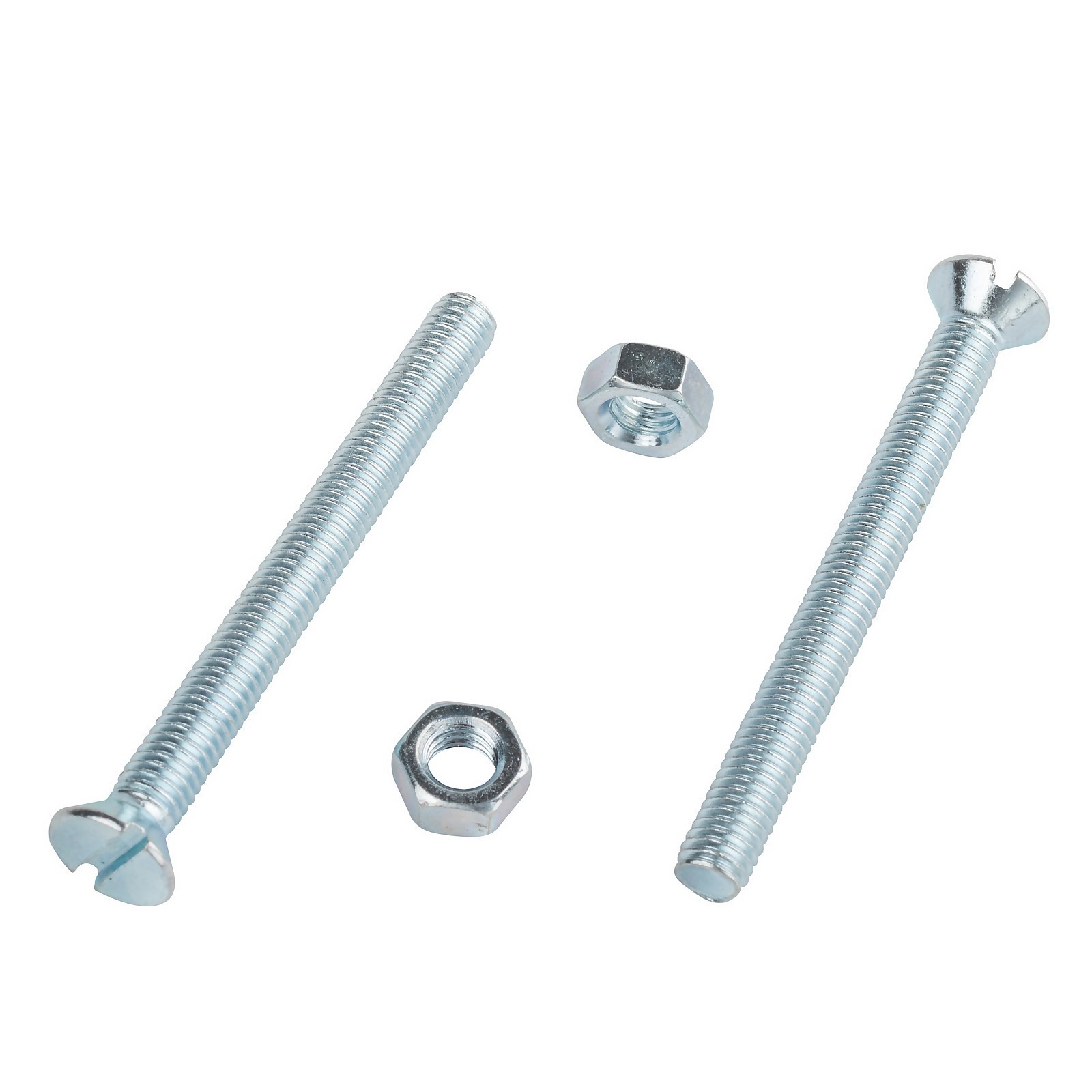 1 x 5 Pack Machine Screws Countersunk Bright Zinc Plated With Nut - M5 x 50mm