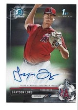 2017 Bowman Chrome Prospect Autographs #CPA-GL Grayson Long Angels Auto