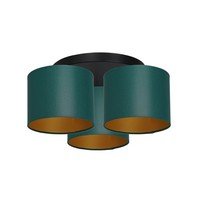 Deckenlampe Petrol Gold Stoff B:45 Cm E27 Blendarm Deckenleuchte Wohnzimmer