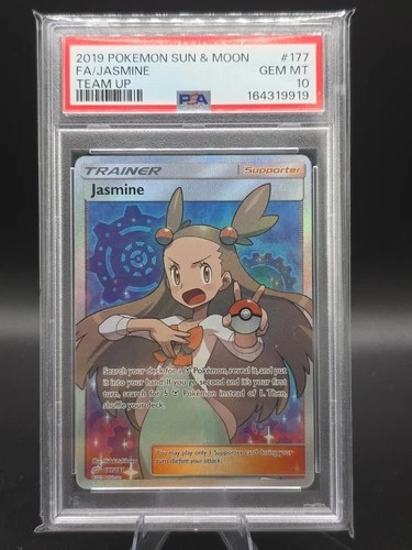 Pokemon Jasmine Team Up Trainer Full Art Ultra Rare Holo Card 177/181 PSA 10 Gem