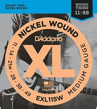 D'Addario Nickel Wound Electric Guitar Strings Medium/Blues-Jazz Rock, Wound 3rd