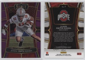 2023 Select Draft Picks Concourse Purple Prizm /75 Jaxon Smith-Njigba Rookie RC