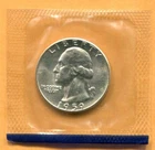 1959-P 'Type B Reverse' Silver Washington Quarter Original Sealed From Mint Set