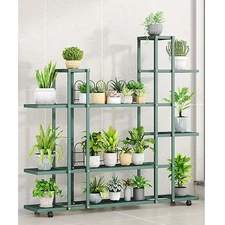 Heavy Duty Plant Stand Ladder Flower Pot Holder Rack Metal Shelf Indoor Outdoor