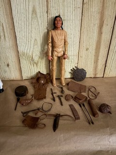 Vintage Marx Johnny West 1965 Chief Cherokee Figure With Accessories LOOK