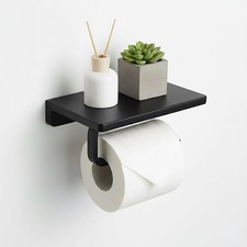 Toilet Paper Holder with Shelf, Paper Towel Holder for Bathroom, Toilet Paper...