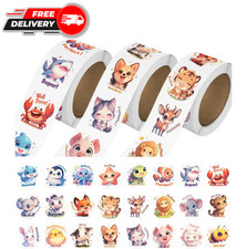 3 Rolls 1500 PCS Animal Stickers for Kids, 24 Cute Farm/Ocean Wild Designs with