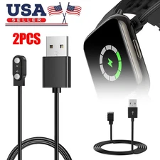 2PCS 2-Pin Universal USB Data Charging Cable Magnetic 2.84mm Smart Watch Charger