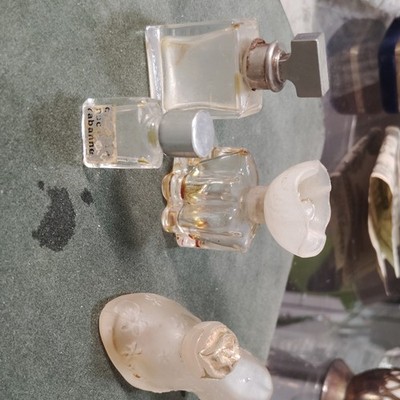 Coty Mini Perfume Bottles Lot of 4 w/ Decorative Stoppers L'Aimant Tabac Blond