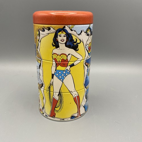 Wonder Woman Tin Stacking Pull Apart 4 Pc Canister Vintage For Trinkets Jewelry - Picture 1 of 8