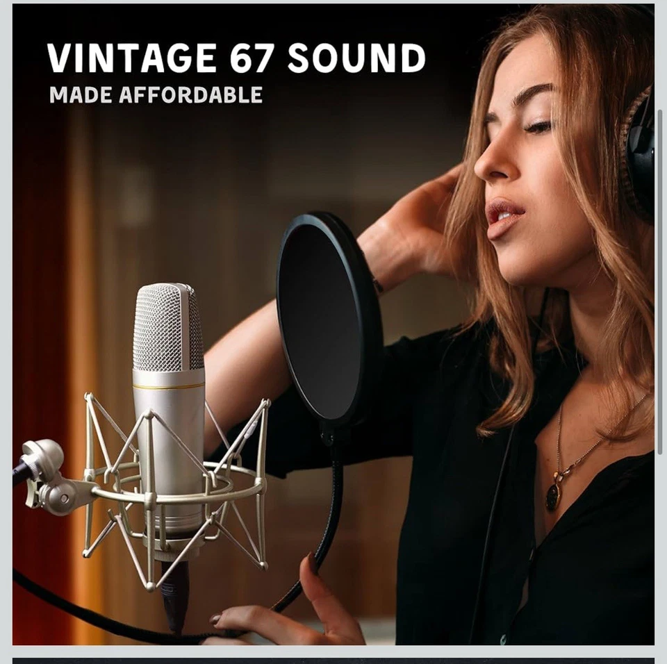 MA-67 Studio Condenser Microphone with Pop Filter and XLR Cable - Image 2 of 4