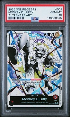 Monkey D. Luffy PSA 10 English One Piece ST21-001 Gear 5 2025