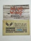 2 Brewery Business Cards ~ ISLAND WHARF + REFUGE Breweries; CALIFORNIA Locations