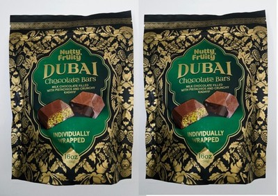 Nutty Fruity Dubai Chocolate Bars  Individually Wrapped 16oz Bag 2 PACK
