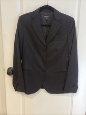 BROOKS BROTHERS not 346 Sz 8 Women's Black Wool Blend 3-Button Blazer