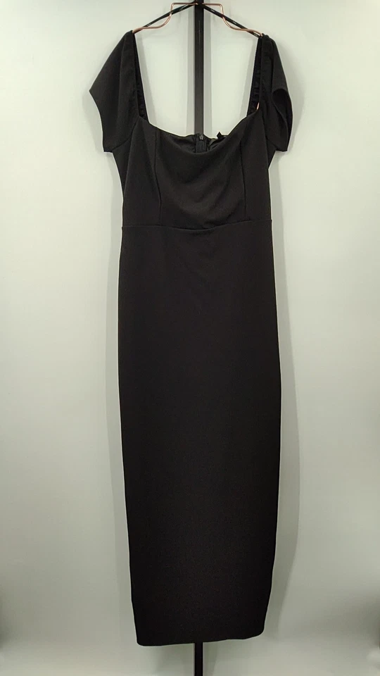 Lulus Women Basic Sleeved Dress Black XXL