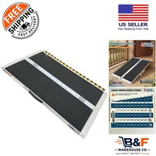 Safety-Designed 4FT Wheelchair Ramp - Non-Slip, 800LBS Capacity, Foldable