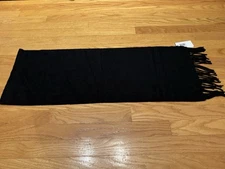 Steve Madden Womens Scarf Black Fringe 70" Made In Italy soft NWT $42