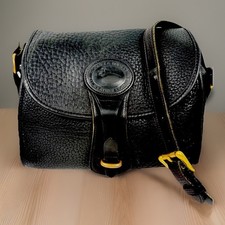 Vintage Dooney  Bourke Black Pebbled Leather Essex Crossbody Bag