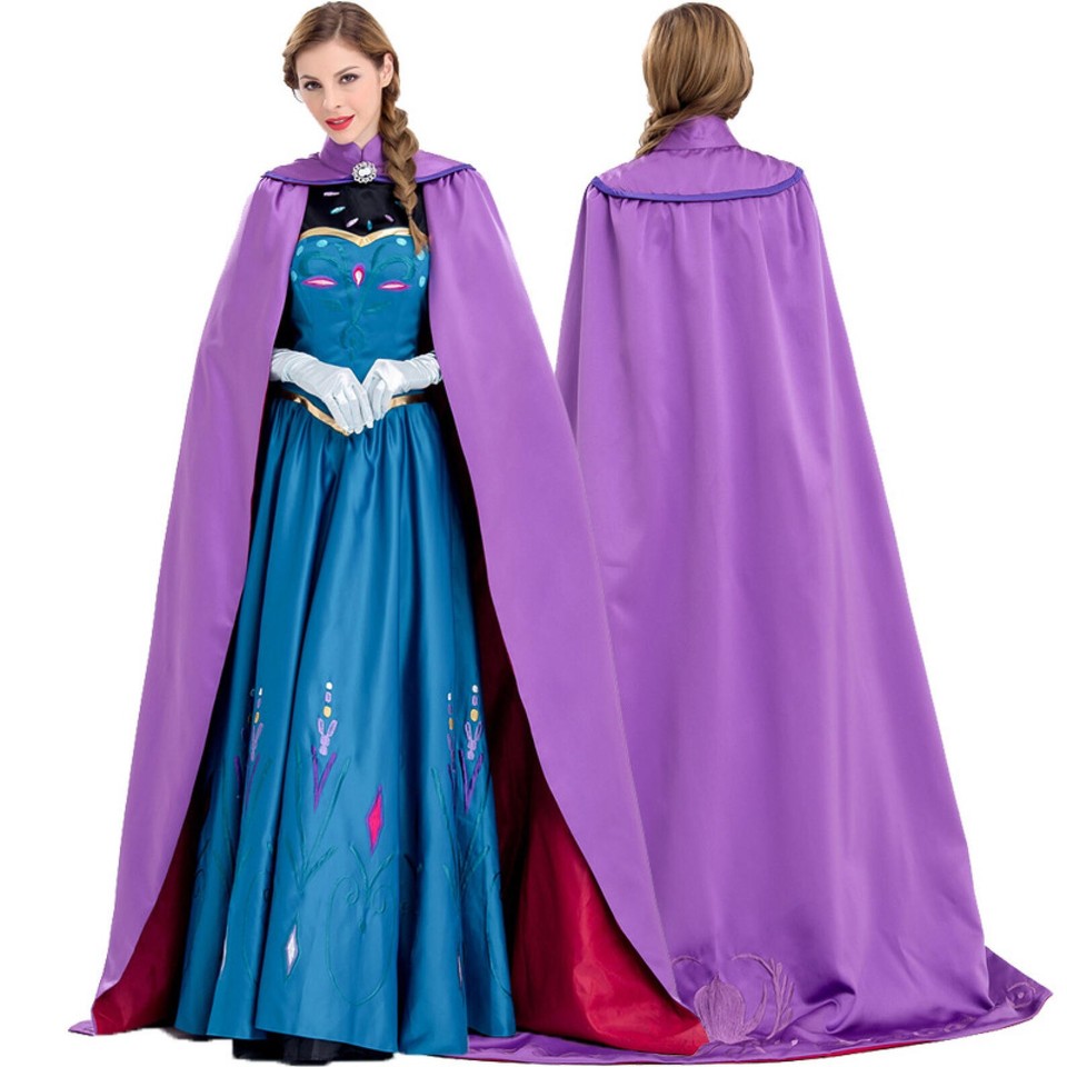 Costume Elsa di Frozen incoronazione cosplay abito vestito copia professionale