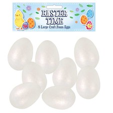 Easter Foam Eggs 8 Pack 6cm Decorations, Bonnet Making, Egg Hunt, Arts and Craft