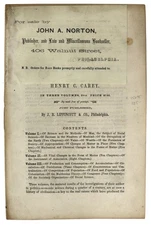 Henry C. Carey / [Prospectus] Principles of Social Science / Lippincott, 1859