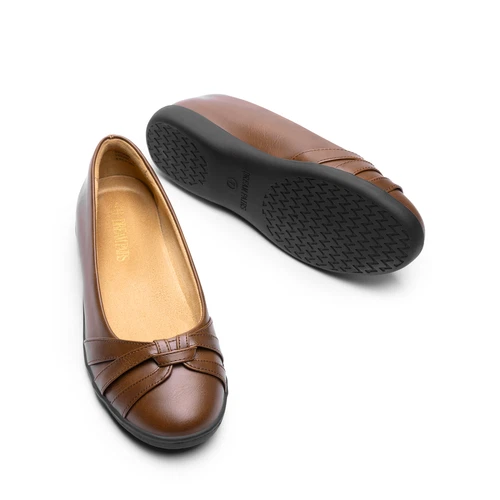 Damen-Ballerinas bequeme Slipper runde Spitze elegante Arbeit Büro flache Schuhe - Bild 4 von 30