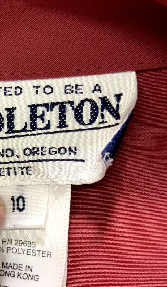 Vintage Pendleton Button Up Blouse Cranberry Long… - image 5