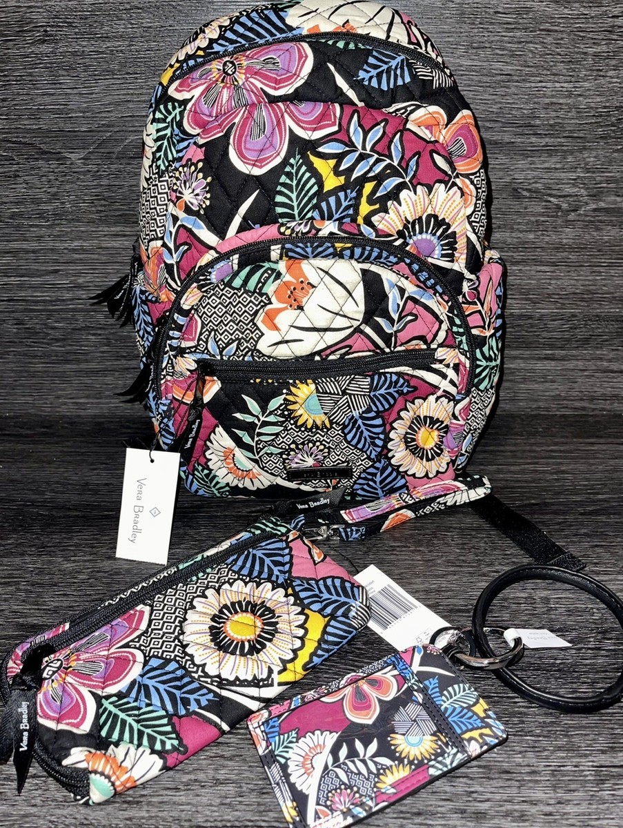 Vera Bradley Compact Backpack, Wristlet & Bracelet Key Ring 