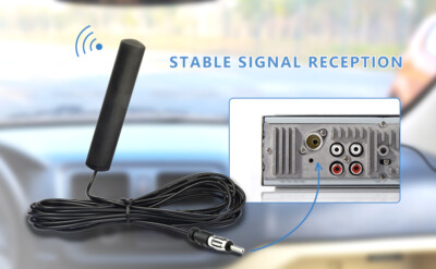 Universal Hidden Amplified AM/FM Antenna – Interior Windshield Mount – Black Electronic Stereo Radio Antenna