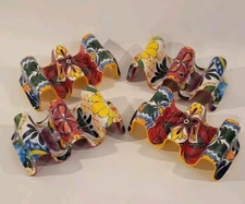 Talavera Style Multi-Color Melamine No Spill Taco Trays Beautiful Set of 4 NWOT