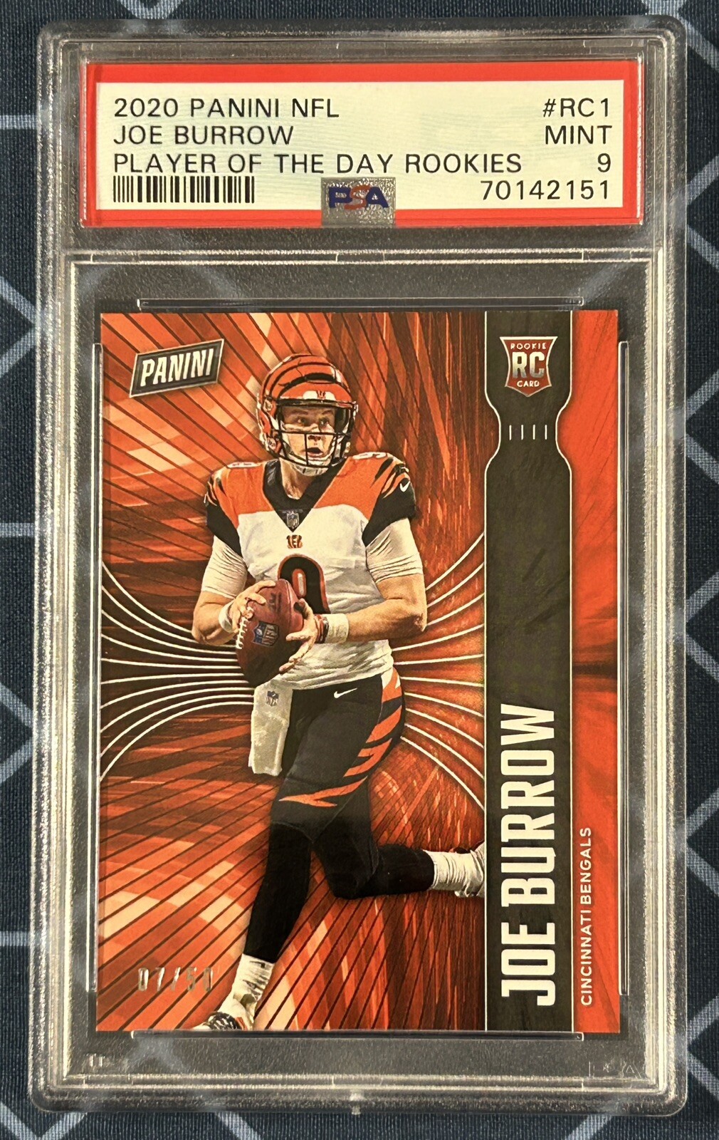 Joe Burrow Panini NFL Player of the Day Rookies #RC1 Base