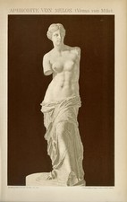 Venus von Milo Aphrodite Statue historische Grafik Chromolithographie ca. 1892