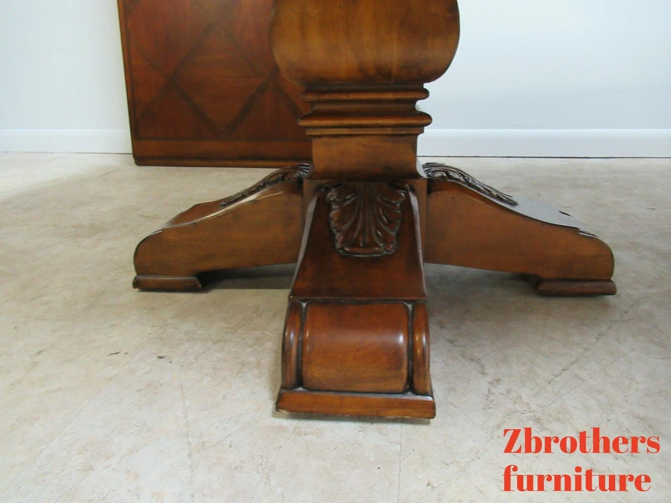 Ethan Allen Tuscany French Louis XV Pedestal Dining Room Table Conference Banque - Image 4 of 4