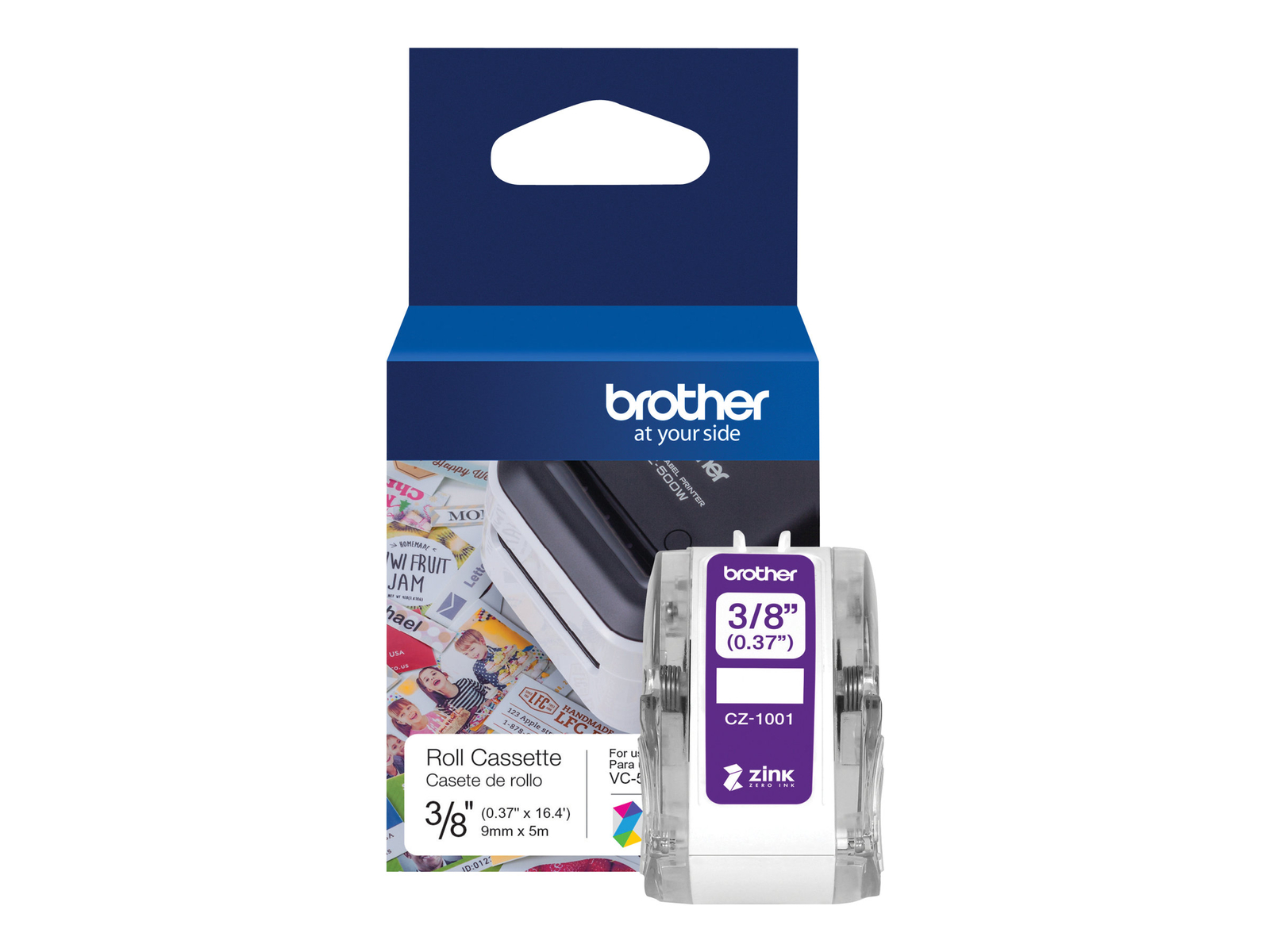 Brother CZ-1001 Etichetta continua CZ Ad inchiostro Brother VC-500W 9 mm CZ1001