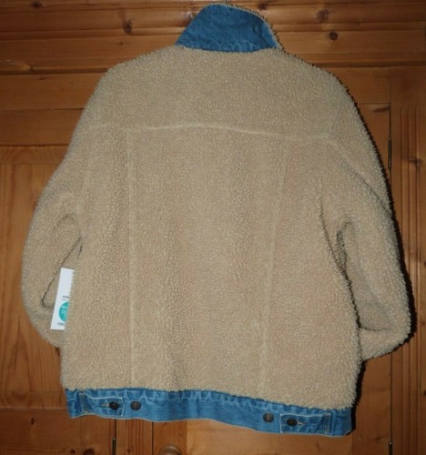 Beige Sherpa REVERSIBLE Denim Jacket 